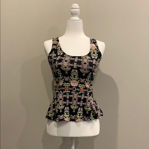Kohl’s Candies damask peplum tank top